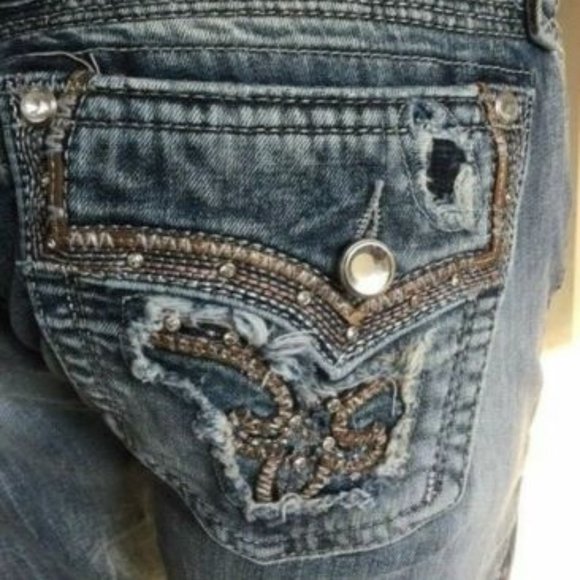 HTF ROCK REVIVAL BETTY EMBELLISHED BOOTCUT JEANS 29 x 30 - Picture 7 of 14